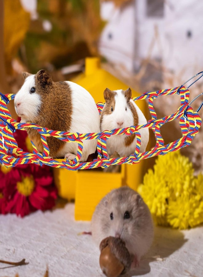HOKABLE 2 Pcs Rat Climbing Ropes for Cage Accessories - Bird Rope Rat Toys - 12.6 x 9.84 inch Hammock - Cotton Rope Bridge - Bird Ladder with 4 Silver Hooks - Image 5